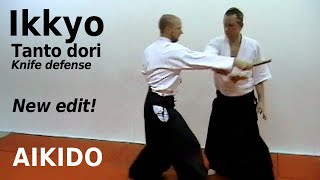 Aikido technique IKKYO in TANTO DORI, against different knife attacks, by Stefan Stenudd in 2003