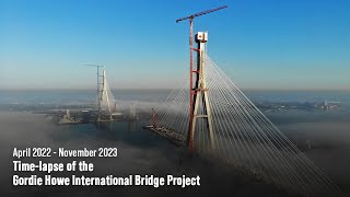 Time-Lapse of the Gordie Howe International Bridge Project | April 2022 to November 2023