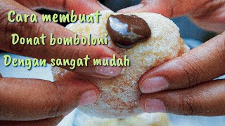 cara membuat donat bomboloni dengan lumer coklat melimpah