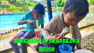 Berenang di SWARGILOKA Ciapus Bogor‼️Makan Pop mie menambah seger nya setelah berenang ❤️