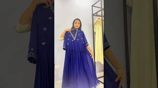 Indigo Colour Alia Cut Designer Kurti @IVAHCOUTURE  Designer Boutique in Adoor