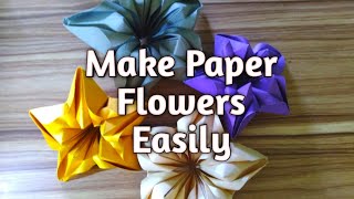 Making beautiful flowers using paper.