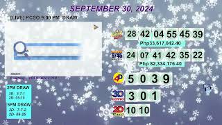 [LIVE] PCSO 9:00 PM DRAW - SEPTEMBER 30, 2024 LOTTO RESULTS