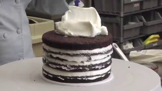 How to Stack and Fill a 4-Layer Chocolate Cherry Cake