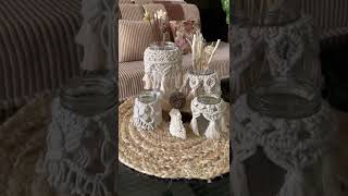 Macrame Decore #macramejar #macrametutorial #macramepattern #homedecor #tablestyling