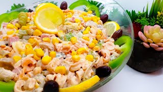 PASTA Salad | سلطة المعكرونة بالخضار مع سر الطعم المميز