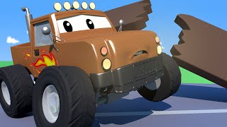 Tom camionul de tractari -  Monstertruckul Marley are accident pe acoperis - Desene pentru copii