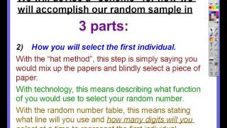 Chapter 4, Video #2 - How to Choose a Random Sample