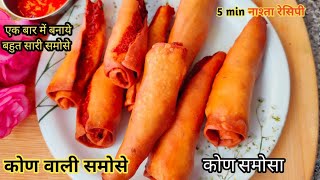 गेहू के आटे से 5 मिनट में समोसे बनाने का एकदम नया और आसान तरीका | Cone Samosa | Samosa Recipe |