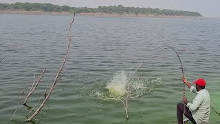 Krishna River 🎣🐟Best Fishing BiG Size Rohu Fishes Catching in Day 1 Day 2 Fish Hunting Profesional