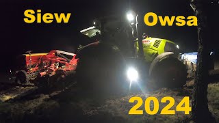 Rozpoczęcie sezonu 2024 ✔ Nocny siew owsa ✔ Claas Axion 800 w akcji ✔