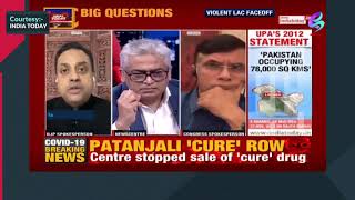 BJP Sambit Patra Clash with India Today's editor Rajdeep Sardesai -No Queen Victoria Sonia Gandhi.