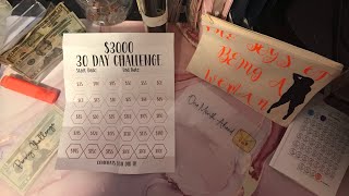 Saving challenge stuffing 2 of my challenges The Penny Challenge & Starting 2 Month Ahead