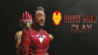 I am Iron man – polymer clay  (with Infinity Gems & light)