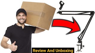 ZZ ZONEX Microphone Boom Scissor Suspension Arm Stand Arm Stand Review/Unboxing Video l Real Review