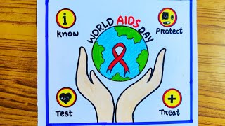 world aids day drawing/world aids day poster/aids awareness drawing/world aids day poster slogan