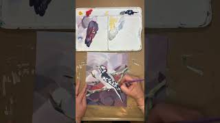 Painting an Eastern Downy Woodpecker. #artprocessvideo #paintingbirds #the100dayproject #artideas