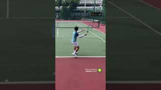 aggressive shot = strong & deep #tennisshorts #tennis #tennismatch #tennispractice #tennisforehand