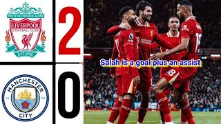 ليفربول ومانشستر سيتى امس 2-0 هدف واسيست لصلاح