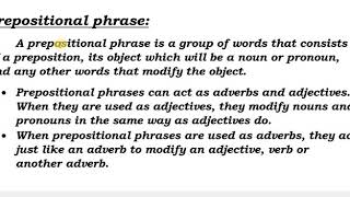 Prepositional phrase in English grammar . Lect:74 by pms chd