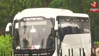 indian Cricket team en route to Delhi Airport to depart for Mumbai victory parade