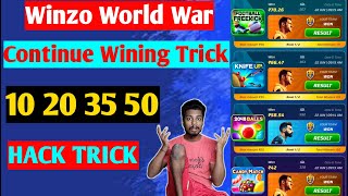 Winzo World War 10 20 35 50 Continue Winning Trick | Winzo 100 Se 1000 Profit Daily