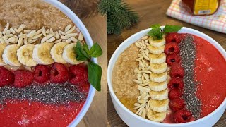 عصيدة الشوفان 🥣لفطور صحي و الذيذ 🍌🍓||من 15ثانية