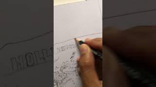 How to draw a Hollywood mountain #drawing #shorts