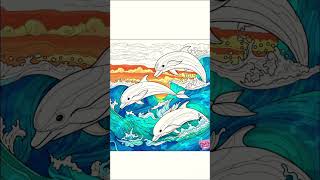 Color by numbers: colour the dolphins #6th #ocean #dolphin #satisfying  #digitalart #sea #foryou