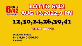 Lotto Result Today 9PM draw August 13,2022