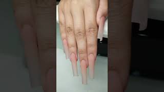 After acrylic application • Long Acrylic nails smooth #nail