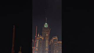 Lightening strikes the #clocktower in #makkah