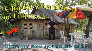 Chatka z bambusa na filipinach idziemy nad ocean