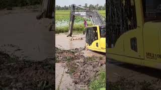 👆 Excavator Matador Shantui Vs. Deep Water In Canal Part 149