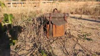 Vintage Waxed Canvas Leather Backpack Large Fits 17 inch Laptop -- Woosir