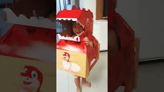 Wearing my 3D Dinosaur Box Toy #shortvideo #happykids #shortsfeed #babyboy #dinosaur