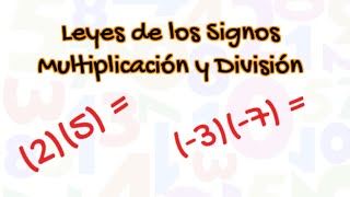 Leyes de los Signos  para Multiplicación y División - Ejemplos