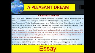 A PLEASANT DREAM | Essay