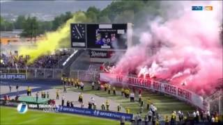 Pyroshow im Thüringen-Derby! Jena vs. Erfurt (Carl Zeiss Jena - Rot Weiss Erfurt 2:0)