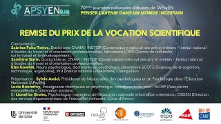 Remise du prix de la vocation scientifique