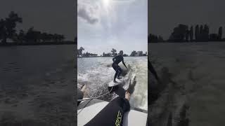 O-ou ready to fall? Wakesurfing fun