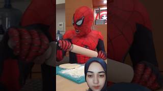 Spiderman makes cake #funny #pikachu #comedy #shorts #trending