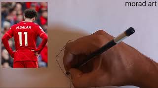 How to draw Mohamed Salah with a pencil