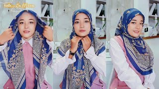 HIJAB TUTORIAL 49 CARA MEMAKAI HIJAB SCARVE SEGI EMPAT MOTIF YANG ELEGAN