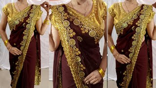 Heavy Work Saree Wearing This way perfectly/How to drap Heavy work Saree/Saridraping @Saundaryaa