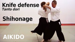 Aikido technique SHIHONAGE against knife attacks, TANTO DORI, by Stefan Stenudd in 2007