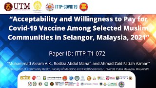 ACCEPTABILITY AND WILLINGNESS TO PAY FOR COVID-19 VACCINE AMONG SELECTED MUSLIM COMMUNITIES