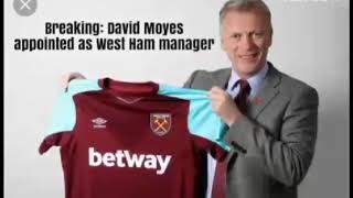 Breaking!!!.. David Moyes appointed west ham manager