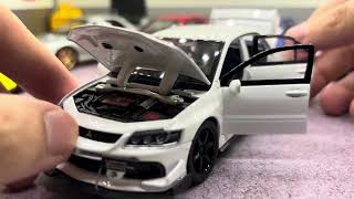 MINIATURA  MITSUBISHI LANCER EVOLUTION PRETO 1/32 SOM.  R$209,00.  #LancerEvolution#LancerEvo#jdm