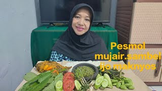 Mukbang pesmol mujair.tumis kangkung.lalapan mentah.pete dan sambal ijo‼️pedes nya bikin nagih ❤️